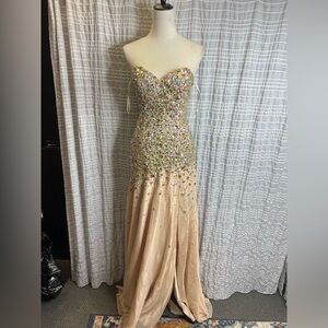 Glamorous Strapless Sequin Gown
